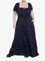 Cosmic Aura Purple Rose Maxi Dress Plus