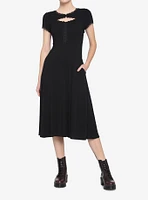 Black Henley Midi Dress