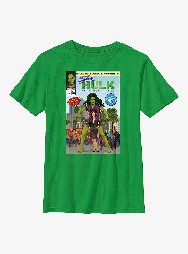 Marvel She-Hulk Comic Cover Youth T-Shirt