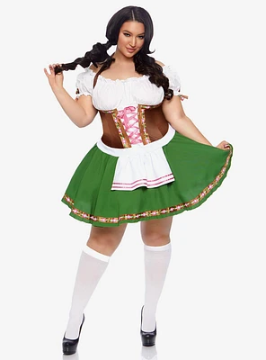 Gretchen Costume Dress with Trim Stockings Bows Plus