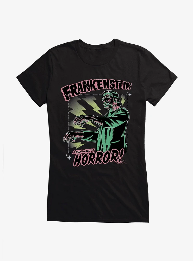 Universal Monsters Frankenstein Nightmare Of Horror Girls T-Shirt