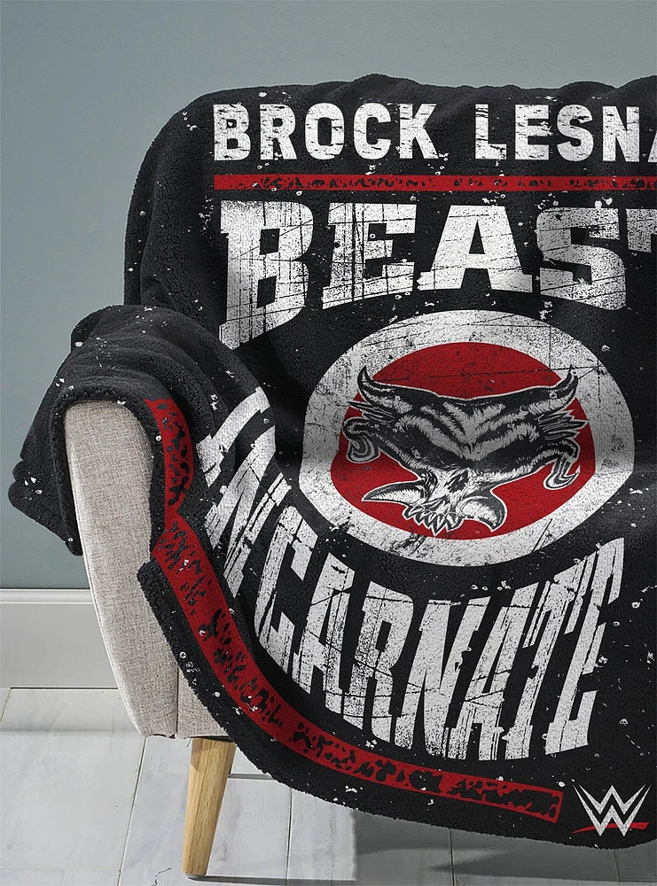 WWE Brock Lesnar Raschel Throw Blanket