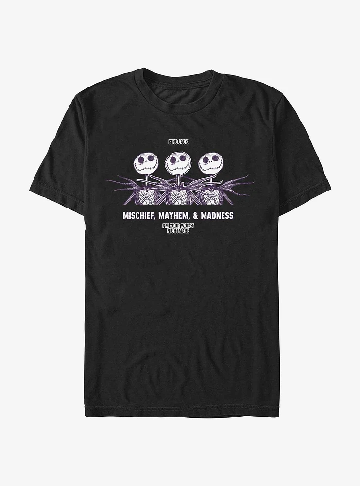 Disney The Nightmare Before Christmas King Jack Mischief, Mayhem, & Madness T-Shirt