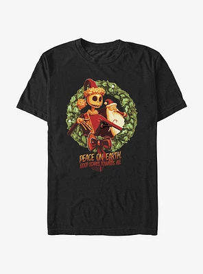 Disney The Nightmare Before Christmas Santa Jack Wreath T-Shirt