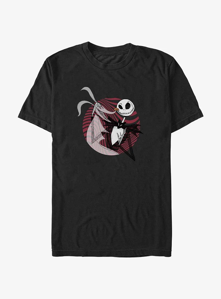 Disney The Nightmare Before Christmas Scaring is Caring Zero and Jack T-Shirt