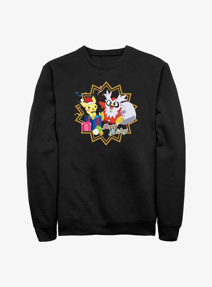 Pokemon Pichu and Delibird Holiday Party Sweatshirt