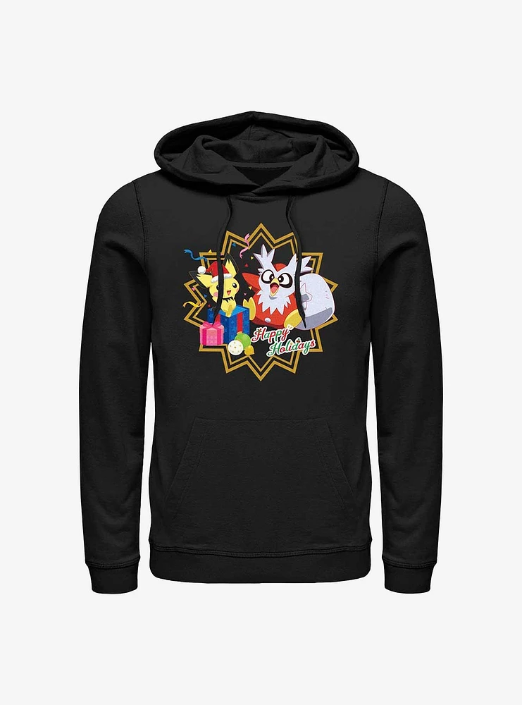 Pokemon Pichu and Delibird Holiday Party Hoodie