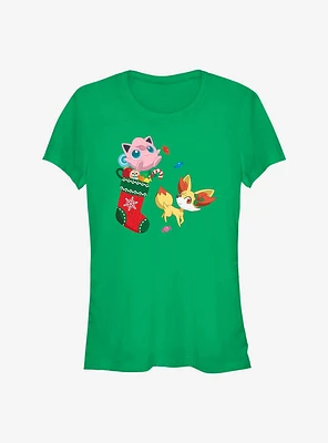 Pokemon Jiggly Puff and Fennekin Gift Stocking Girls T-Shirt