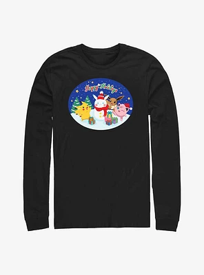 Pokemon Happy Holidays Snowman Long-Sleeve T-Shirt