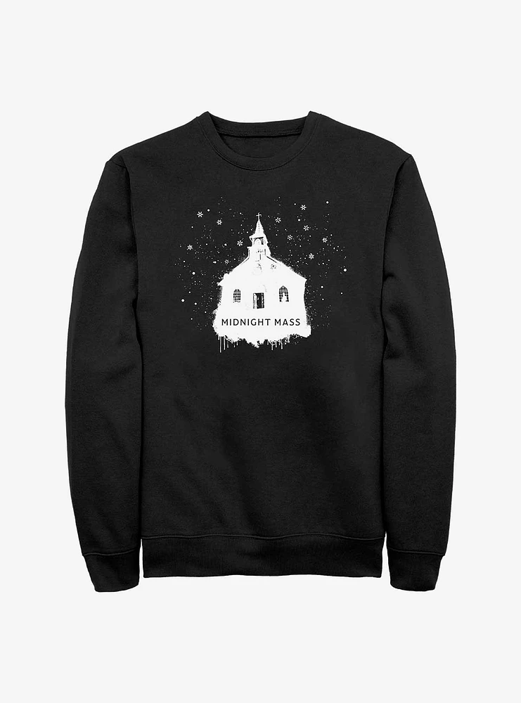 Midnight Mass Snowy Church Sweatshirt