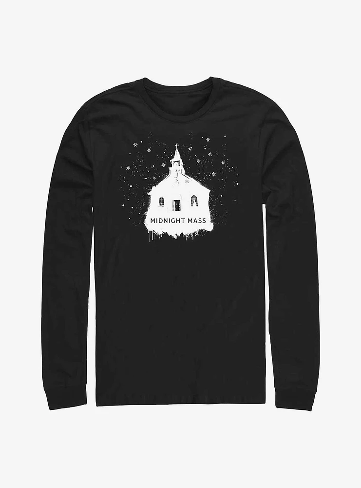 Midnight Mass Snowy Church Long-Sleeve T-Shirt