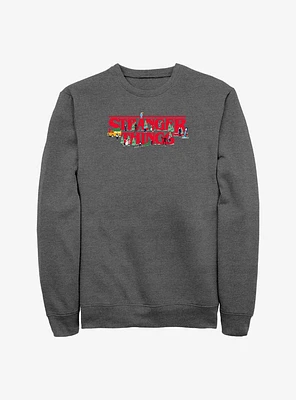 Stranger Things Christmas Scene Logo Sweatshirt