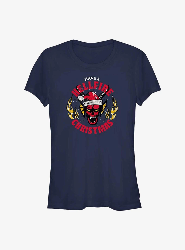 Stranger Things Have A Hellfire Christmas Girls T-Shirt