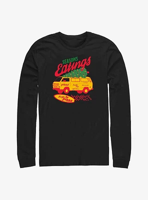 Stranger Things Season's Eatings Surfer Boy Pizza Long-Sleeve T-Shirt