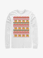 Stranger Things Surfer Boy Pizza Pattern Long-Sleeve T-Shirt