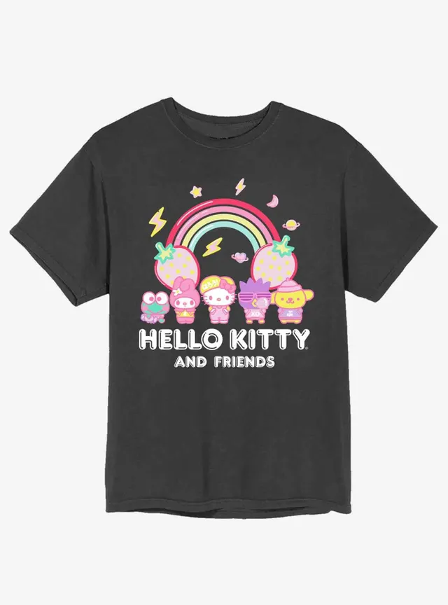 Hello Kitty And Friends Pastel Tie-Dye Boyfriend Fit Girls T-Shirt Plus Size