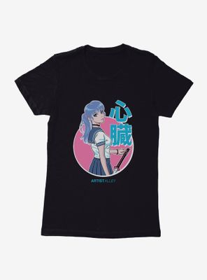 Artist Alley Anime Girl Heart Womens T-Shirt