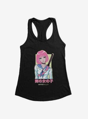 Artist Alley Anime Girl Sword Womens Tank Top