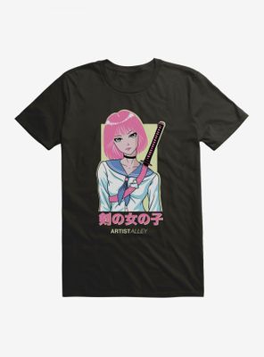 Artist Alley Anime Girl Sword T-Shirt