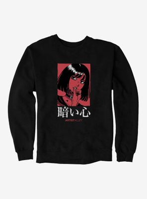 Artist Alley Anime Girl Dark Heart Sweatshirt