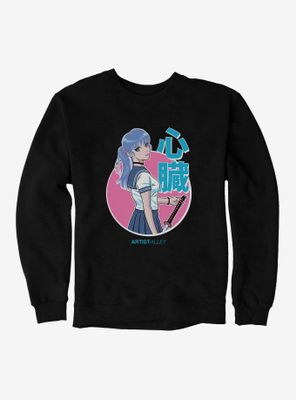 Artist Alley Anime Girl Heart Sweatshirt