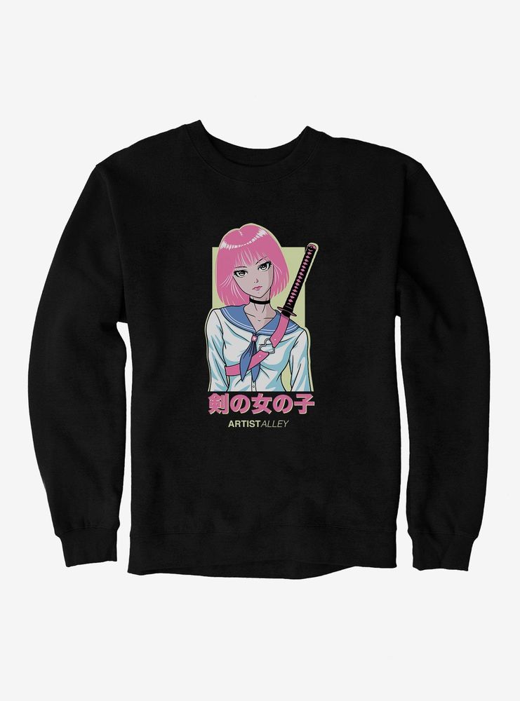 Artist Alley Anime Girl Sword Sweatshirt