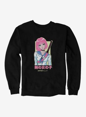 Artist Alley Anime Girl Sword Sweatshirt