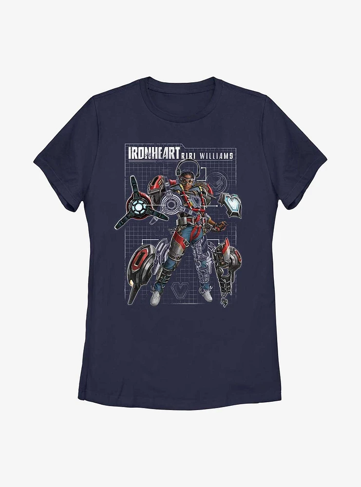 Marvel Black Panther: Wakanda Forever Ironheart Schematic Womens T-Shirt