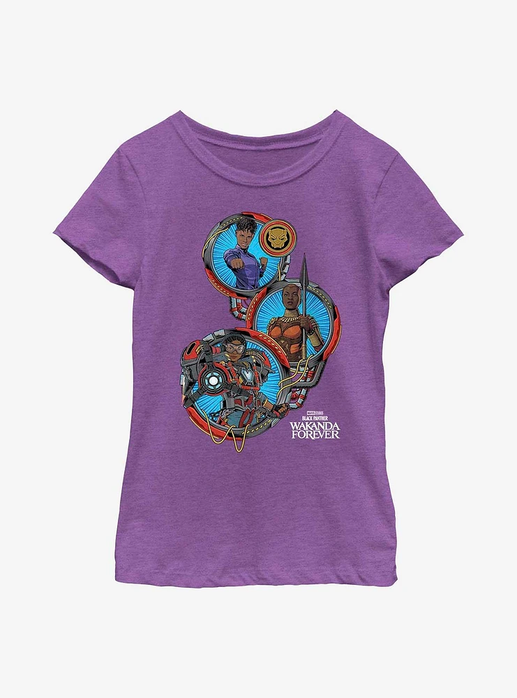 Marvel Black Panther: Wakanda Forever Shuri Okoye Ironheart Youth Girls T-Shirt