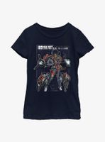 Marvel Black Panther: Wakanda Forever Ironheart Schematic Youth Girls T-Shirt