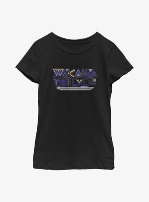 Marvel Black Panther: Wakanda Forever Pattern Logo Youth Girls T-Shirt