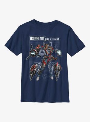 Marvel Black Panther: Wakanda Forever Ironheart Schematic Youth T-Shirt