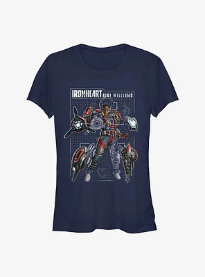 Marvel Black Panther: Wakanda Forever Ironheart Schematic Girls T-Shirt
