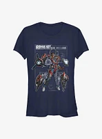 Marvel Black Panther: Wakanda Forever Ironheart Schematic Girls T-Shirt