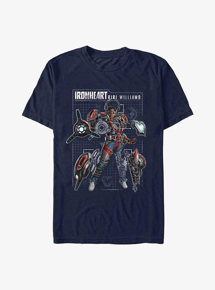 Marvel Black Panther: Wakanda Forever Ironheart Schematic T-Shirt