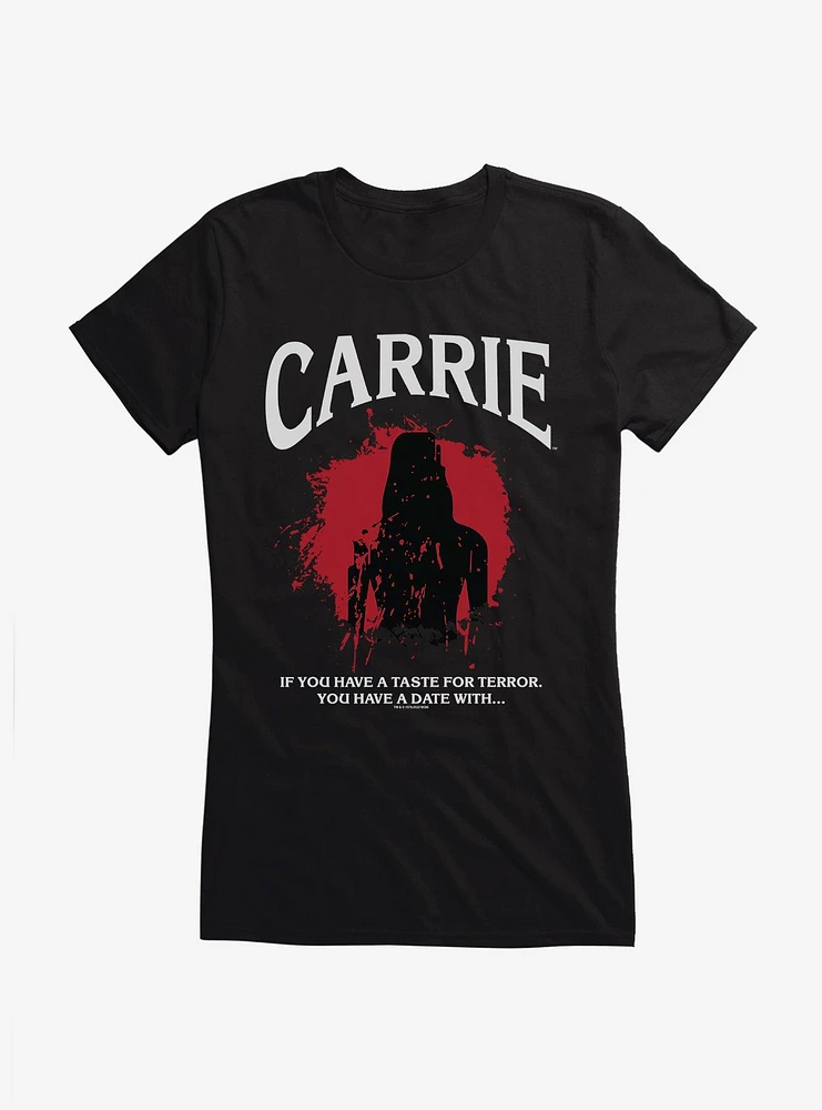 Carrie 1976 Silhouette Splatter Girls T-Shirt