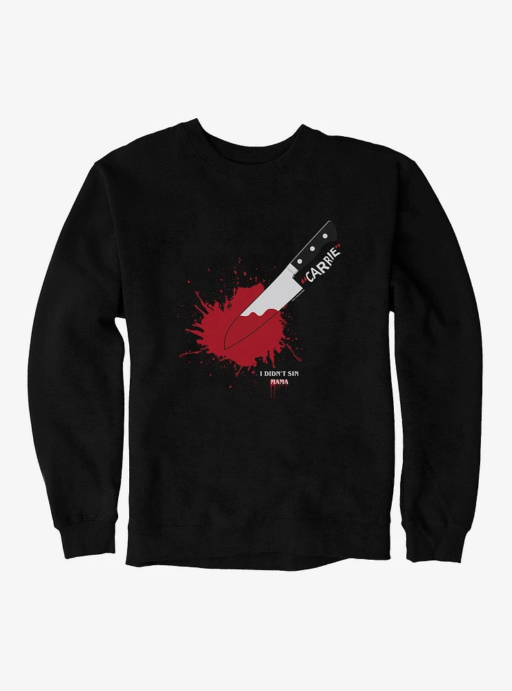 Carrie 1976 Knife Splatter Sweatshirt