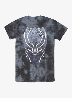 Marvel Black Panther Mask Icon Fill Tie-Dye T-Shirt