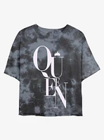 Disney Villains Crowned Evil Queen Tie-Dye Womens Crop T-Shirt