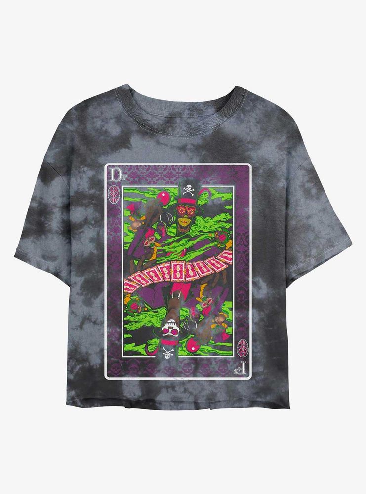 Disney Villains Dr. Facilier Voodoo King Card Tie-Dye Womens Crop T-Shirt