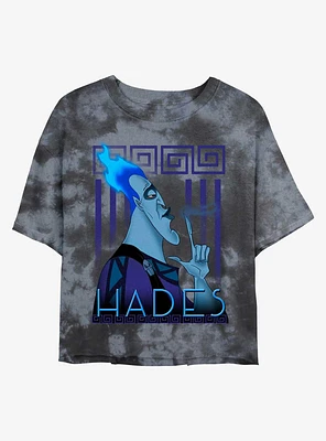Disney Villains Hades Finger Smoke Tie-Dye Womens Crop T-Shirt