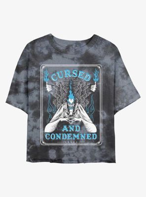 Disney Hercules Hades Cursed and Condemned Tie-Dye Womens Crop T-Shirt