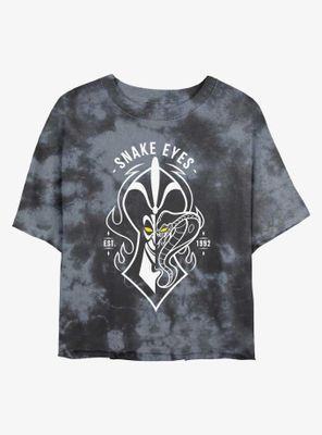 Disney Villains Jafar Snake Eyes Tie-Dye Womens Crop T-Shirt