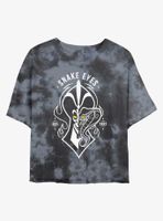 Disney Villains Jafar Snake Eyes Tie-Dye Womens Crop T-Shirt