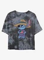 Disney Lilo & Stitch Cowboy Tie-Dye Womens Crop T-Shirt