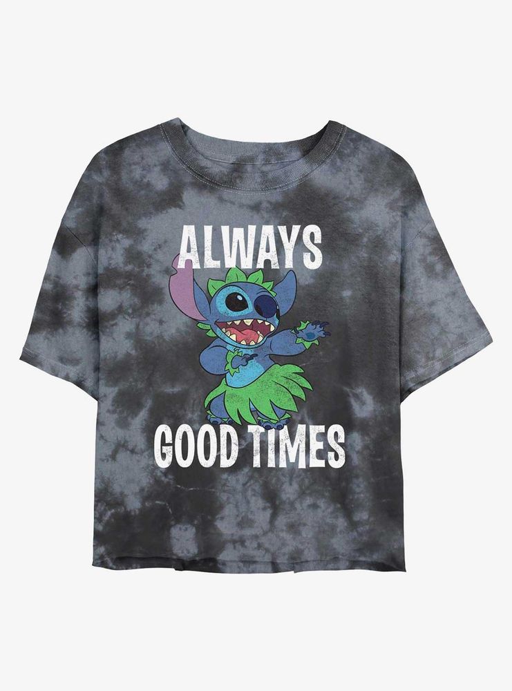 Disney Lilo & Stitch Always Good Times Tie-Dye Womens Crop T-Shirt