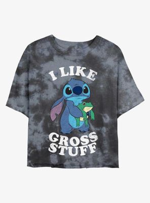 Disney Lilo & Stitch I Like Gross Stuff Tie-Dye Womens Crop T-Shirt