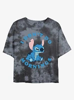 Disney Lilo & Stitch I Don't Do Mornings Tie-Dye Womens Crop T-Shirt