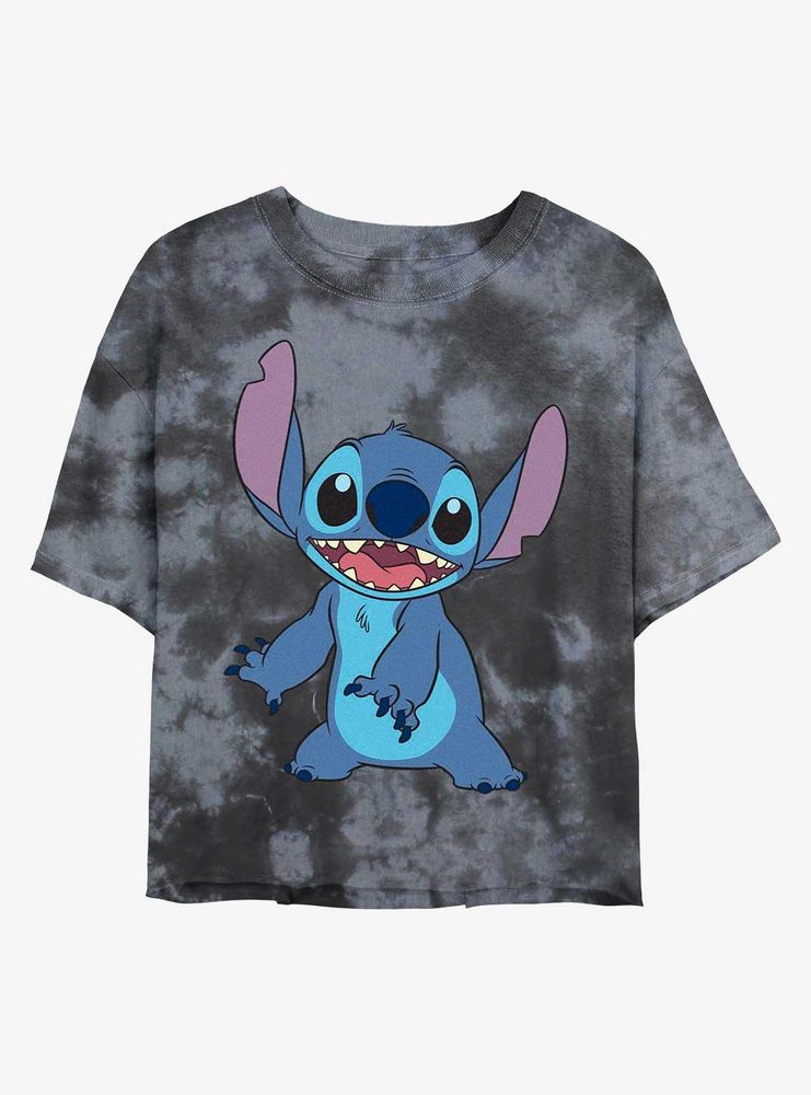 Disney Lilo & Stitch Pose Tie-Dye Womens Crop T-Shirt