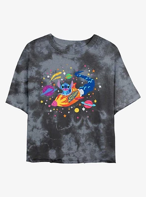 Disney Lilo & Stitch Rocket Space Adventure Tie-Dye Womens Crop T-Shirt